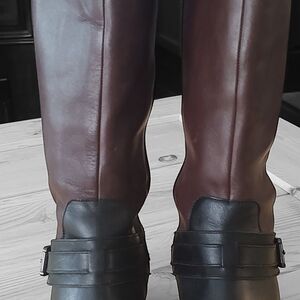 Brown and Black Leather Riding Boots